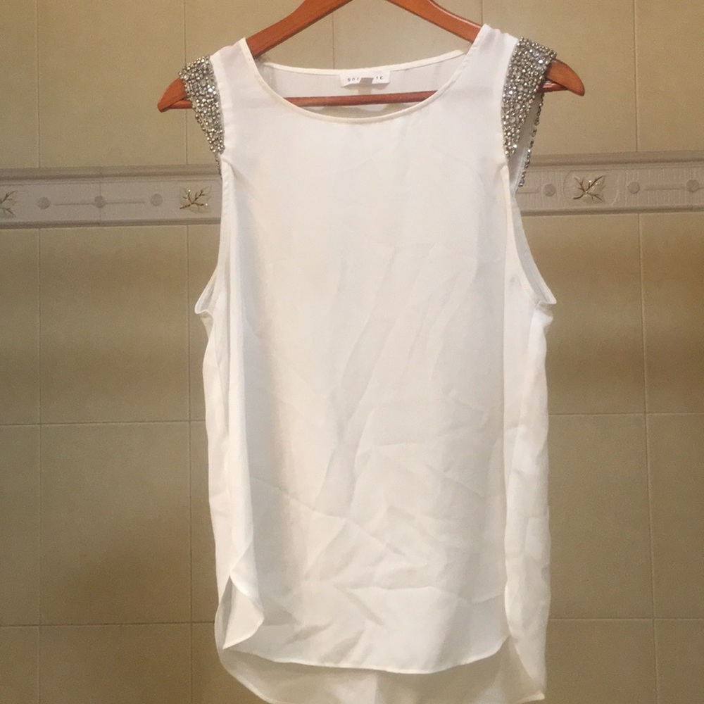 Shiny Shoulder Blouse